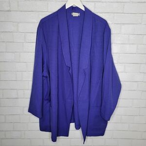 Main Street Classics VINTAGE 90s Purple Indigo Open Front Blazer